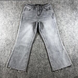 Liverpool Jeans Womens 8/27 Gray High Rise Cropped Raw Hem Stretch